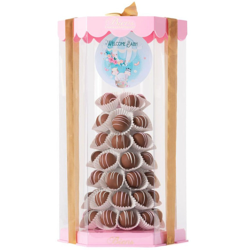Baby Bien Tower - Light Pink Celebration, Chocolate, Baby Bien Tower Biens Chocolate Centerpieces 