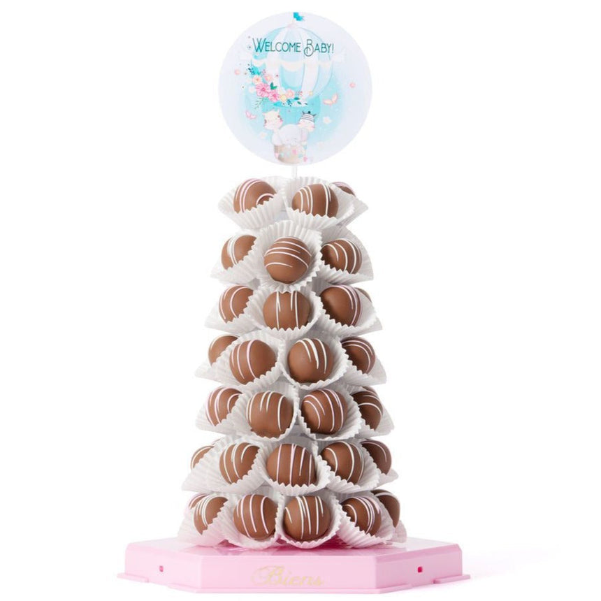 Baby Bien Tower - Light Pink Celebration, Chocolate, Baby Bien Tower Biens Chocolate Centerpieces 