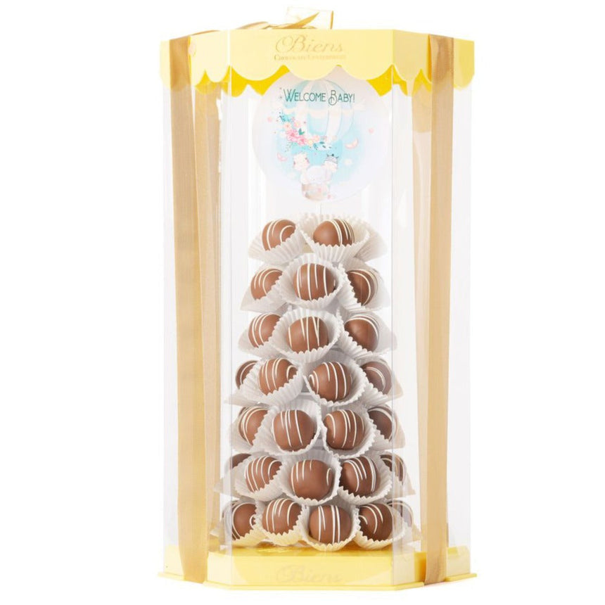 Baby Bien Tower - Yellow Celebrations, Chocolate, Baby Bien Tower Biens Chocolate Centerpieces 