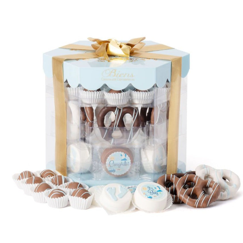 Baby Selection Box - Light Blue Celebration, Chocolate, Selection Box Biens Chocolate Centerpieces 