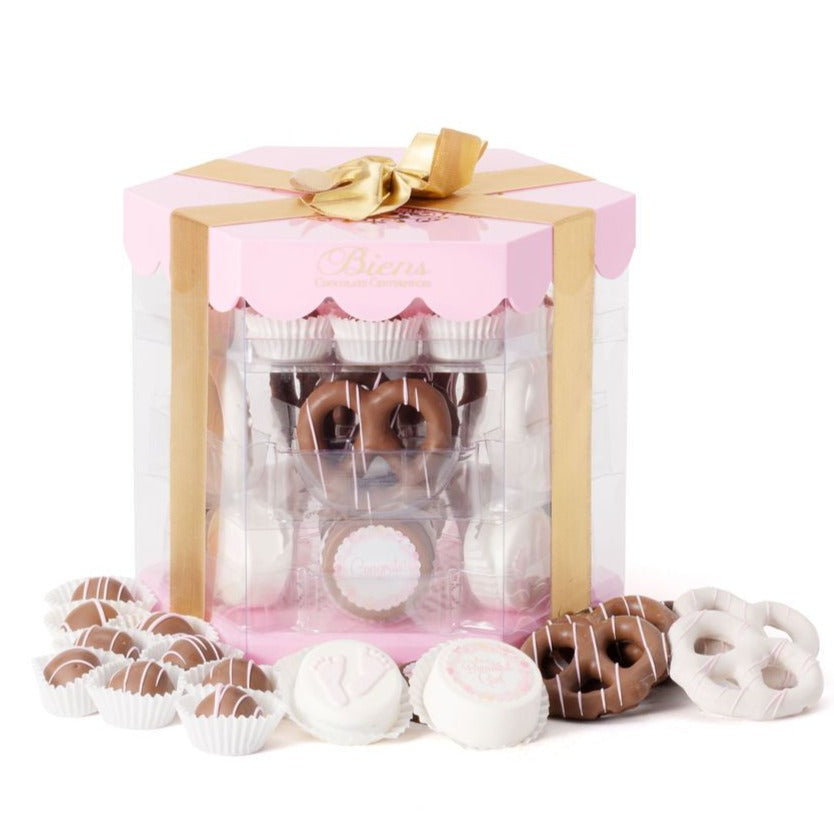 Baby Selection Box - Light Pink Celebration, Chocolate, Baby Selection Box Biens Chocolate Centerpieces 