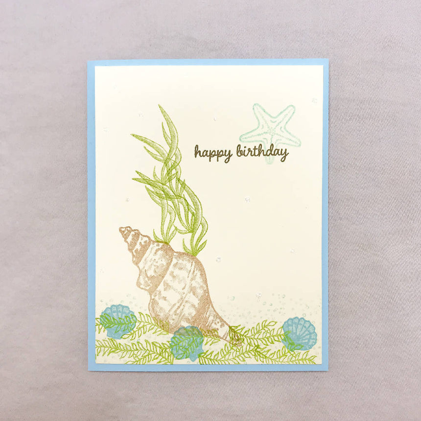 Beach Birthday Card | Summer Ocean Birthday Handmade Card greeting card AnnaMade Design Co. 