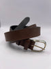 Basic Dark Brown Handmade Leather Belt with Silver Adornment belts BLONDISH 