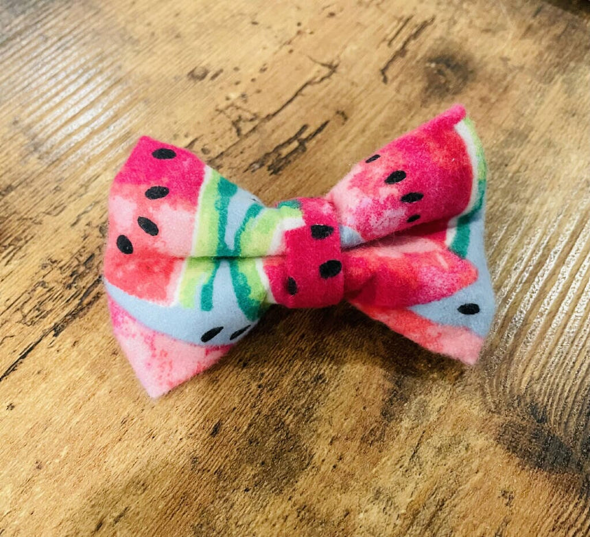 Watermelon Print Bow Ties for Pets - Big ~5"x3" and Small ~3.5"x2" Home Bow-Bow Ties 