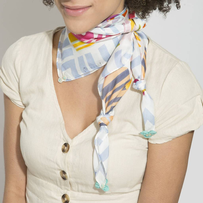 Watercolour Scarf SCARVES Vismaya Ivory 
