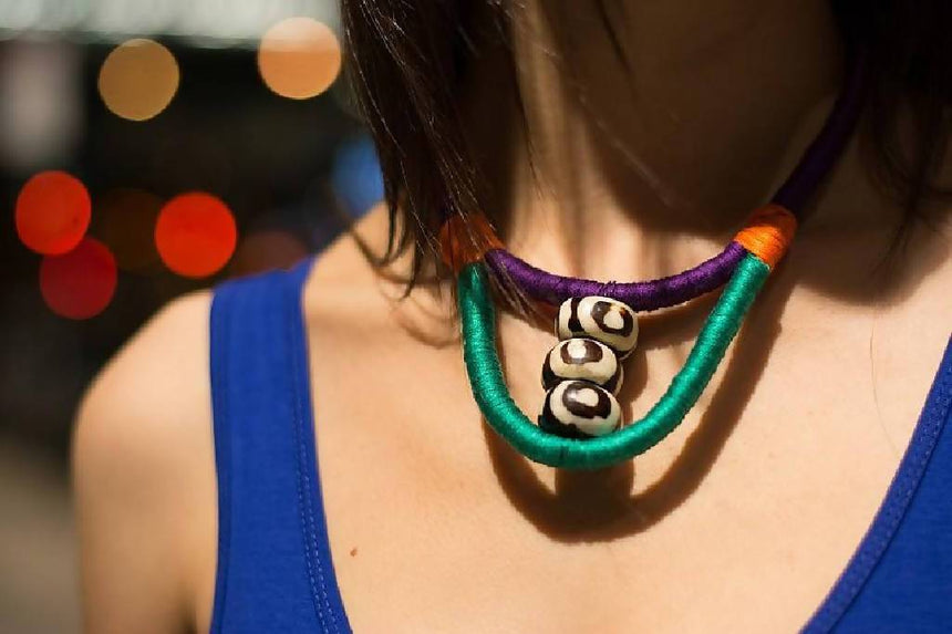 Batik Bone Color Rope Necklace Necklace Lorenia Henriquez 