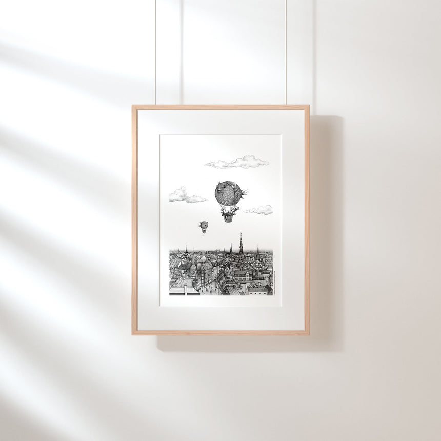 Balloon Fish over Copenhagen Fine Art Print Home & Garden Darling Spring 