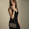 Lori Weitzner Athena Clutch, Bag with Embroidery, Beading, and hidden Chain  