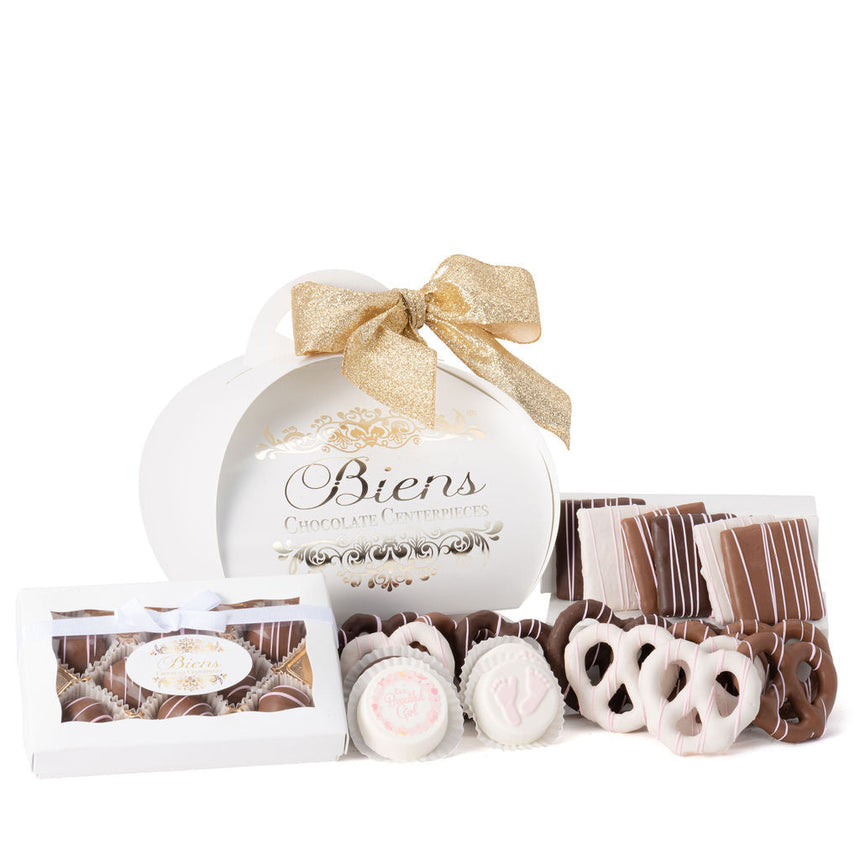 Baby Large Tulip Box - White Celebration, Chocolate, Baby Tulip Box Biens Chocolate Centerpieces 