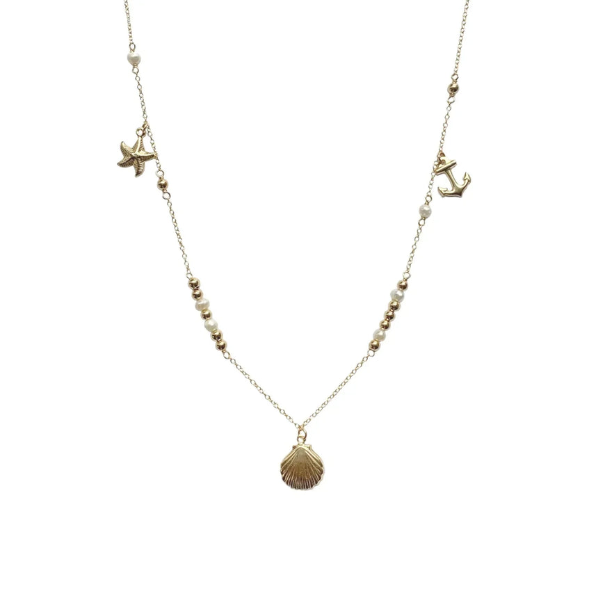 Beached Pearl Accent Necklace Hips-sister 