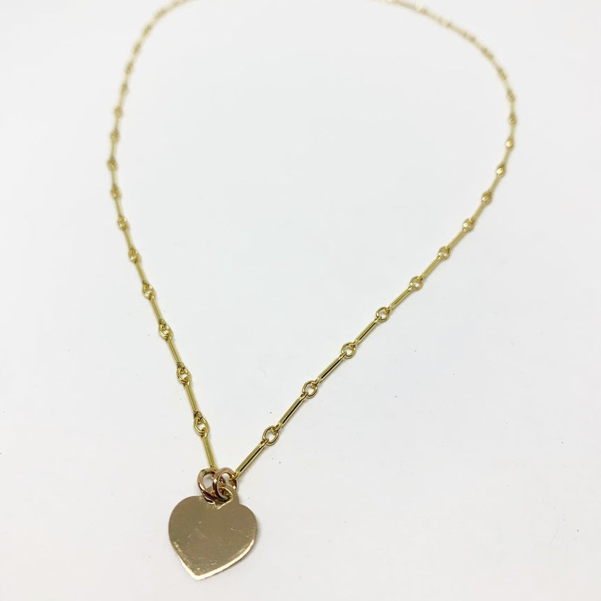 Vintage Heart Token Necklace Necklaces Jennifer Cervelli Jewelry 