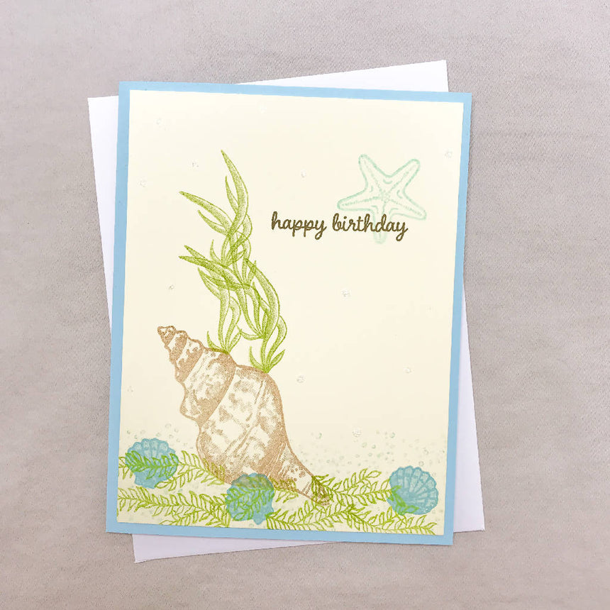 Beach Birthday Card | Summer Ocean Birthday Handmade Card greeting card AnnaMade Design Co. 