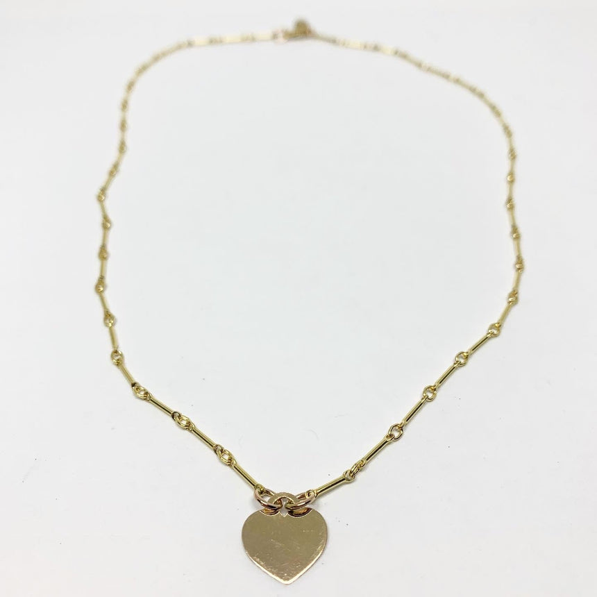 Vintage Heart Token Necklace Necklaces Jennifer Cervelli Jewelry 
