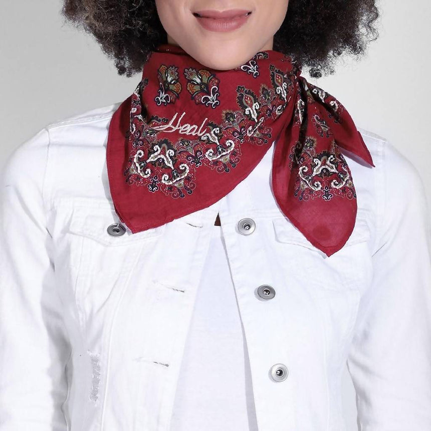 Vintage Bandana Bandana Vismaya Burgundy 