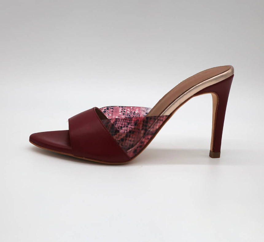 Berta Red Mules - 4" Heel Height footwear, shoes, pumps, mules, heels, handmade shoes, leather BLONDISH 