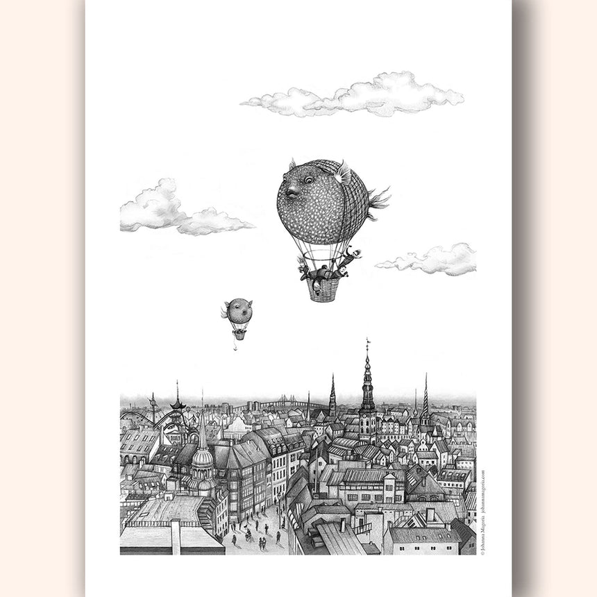 Balloon Fish over Copenhagen Fine Art Print Home & Garden Darling Spring 