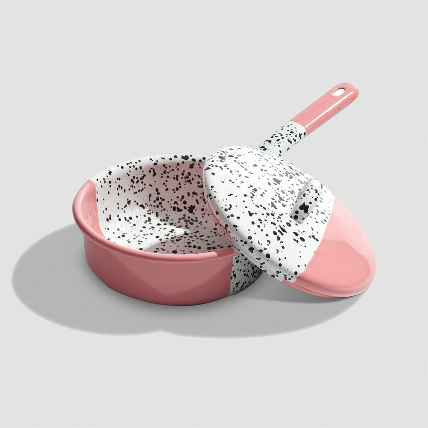Mind-Pop Enamel Casserole Pan Home & Garden Darling Spring Pink With Lid 