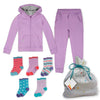 Warm and Cozy Organic Cotton Hoodie, Sweat Pant and Sock Gift Set 7HS001_hoodie-sweatpant-sock-gift-set Mightly Lilac X-Small (4/5) 