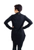 black goth gothy gothic edgy dark alt fashion jacket long sleeves asymmetrical silver zipper