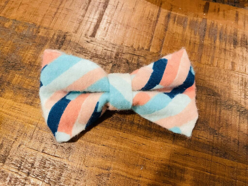 Warm and Cool Pastel Stripes Bow Ties for Pets - Big ~5"x3" and Small ~3.5"x2" Home Bow-Bow Ties 