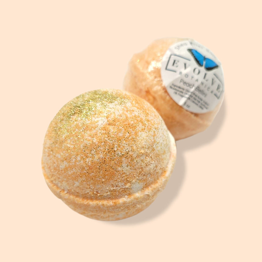 Bath Bomb - Peach Bellini (Seasonal - Spring) |Qty. 1 Bath Bomb Evolve Botanica Co 