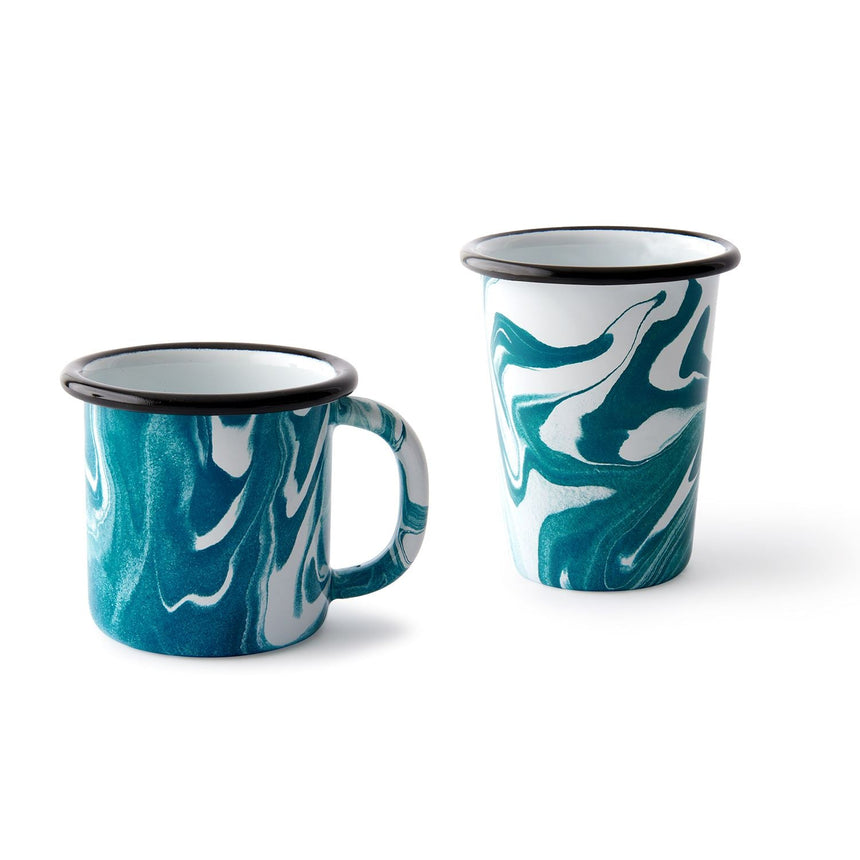Swirl Small Teal Enamel Mug Home & Garden Darling Spring 