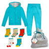 Warm and Cozy Organic Cotton Hoodie, Sweat Pant and Sock Gift Set 7HS001_hoodie-sweatpant-sock-gift-set Mightly Turquoise X-Small (4/5) 