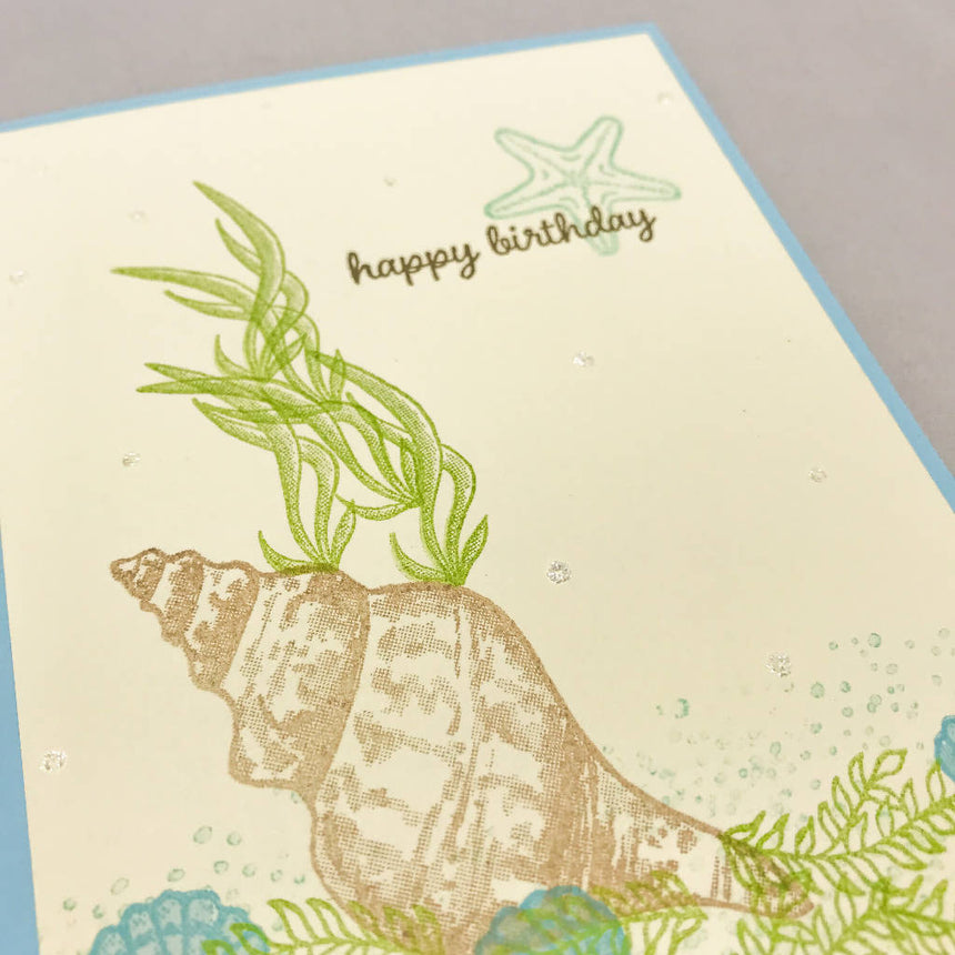 Beach Birthday Card | Summer Ocean Birthday Handmade Card greeting card AnnaMade Design Co. 