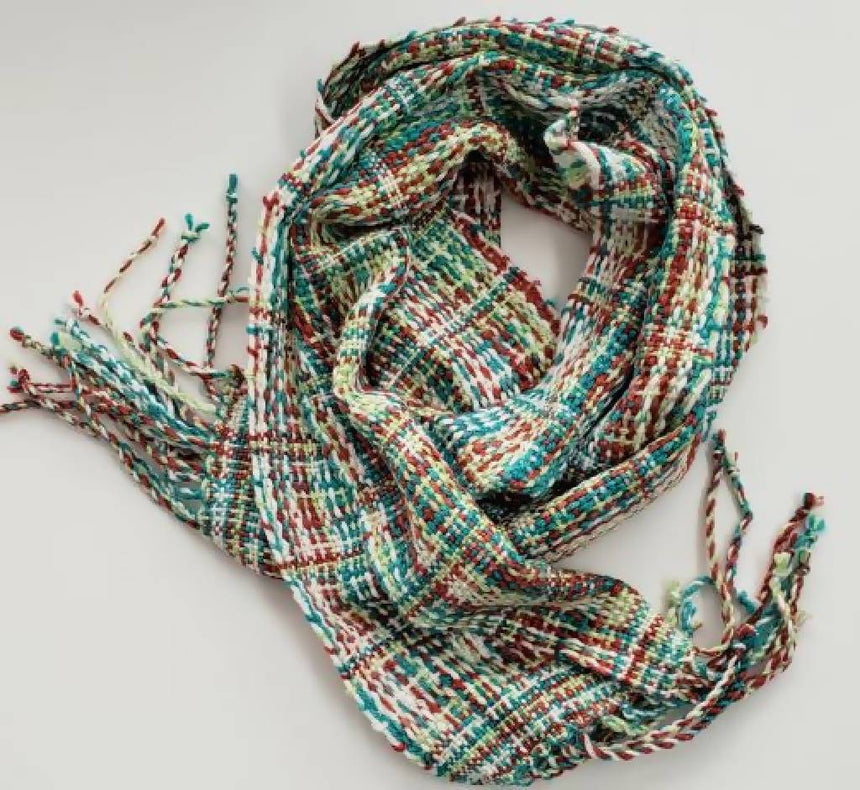 Bamboo Scarf - Handwoven - Summer Garden handwoven scarf Iron Springs Weaving Summer Garden Bamboo Scarf 