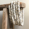 Artisan Bone Beads with Painted Detail Home & Garden Centered Inc. Crosshatch 