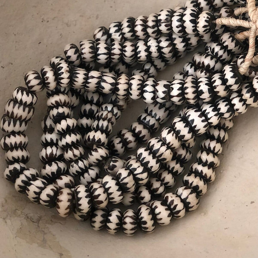 Artisan Bone Beads with Painted Detail Home & Garden Centered Inc. 