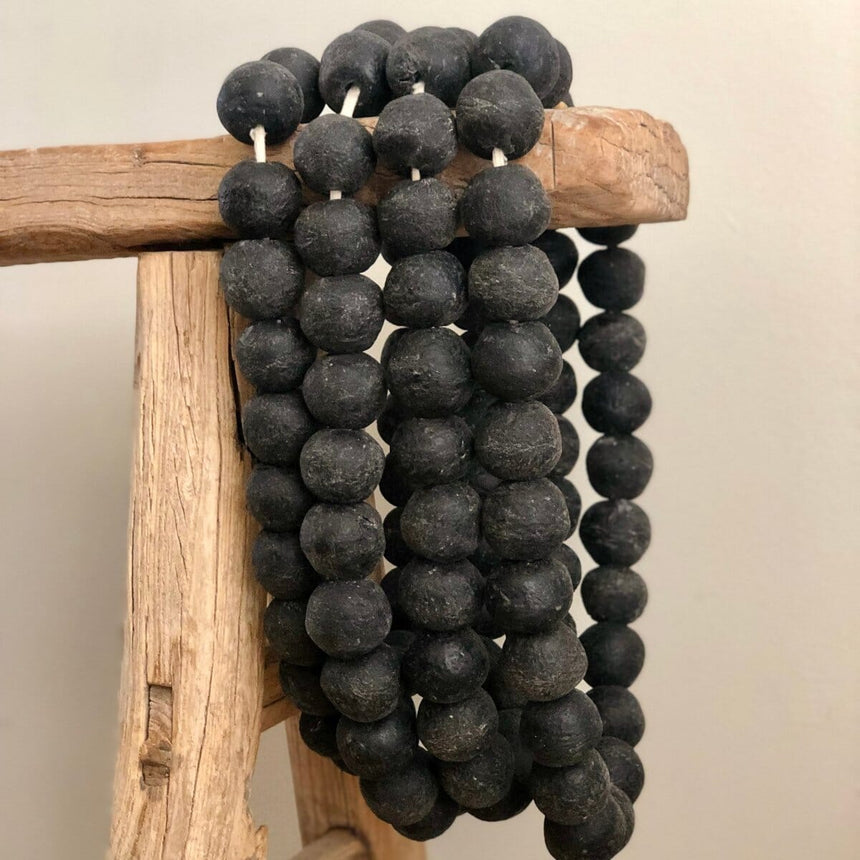 Artisan Recycled Glass Beads, X-Large Home & Garden Centered Inc. Black 