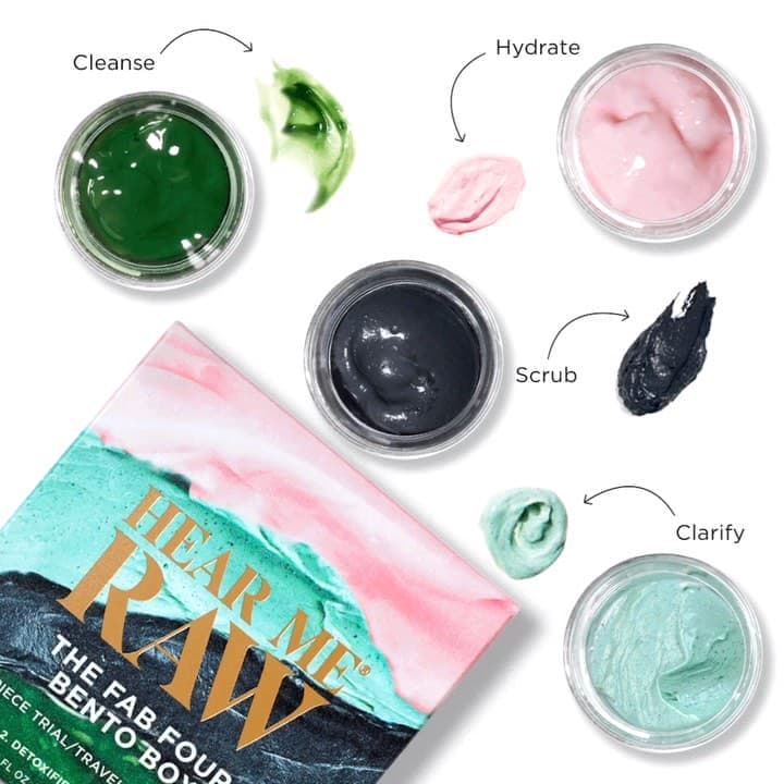 BENTO BOX - THE FAB FOUR Skincare, Moisturizer, Travel Size HEAR ME RAW 