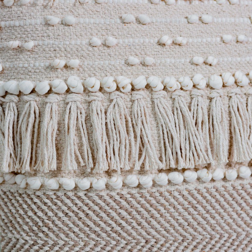 Ariana Woven Beige Throw Pillow Pillow Bit of Meraki 