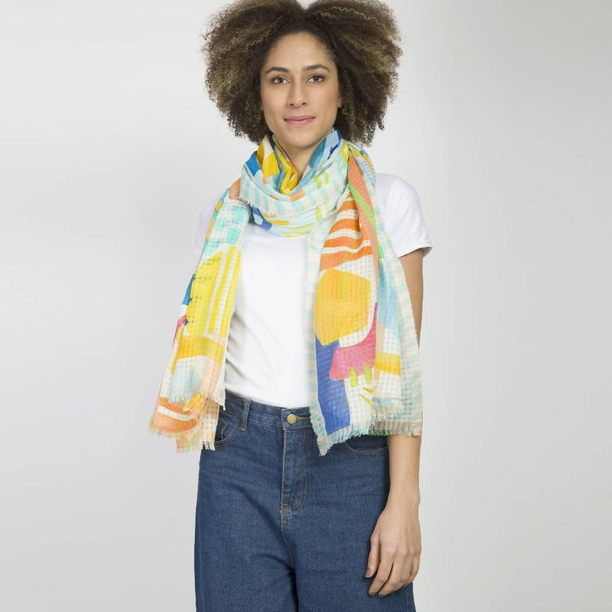 Watercolor Graphic Wrap Wraps Vismaya Green Blue 