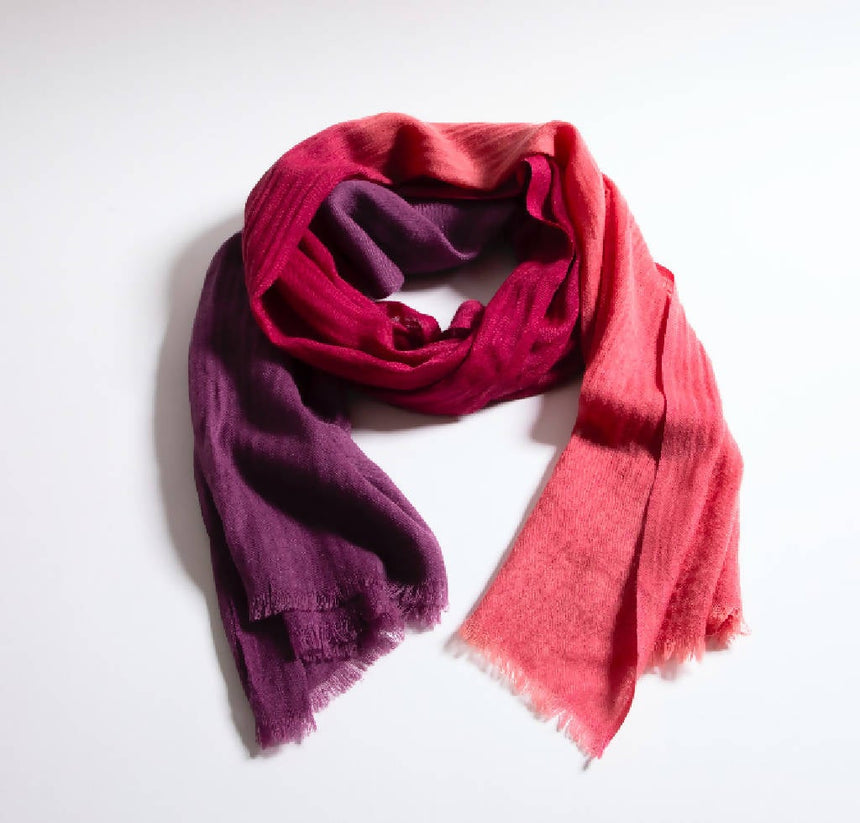 Aurora Cashmere Scarf accessories Lori Weitzner berry 