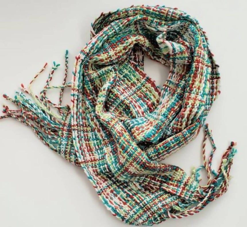 Bamboo Scarf - Handwoven - Summer Garden handwoven scarf Iron Springs Weaving 