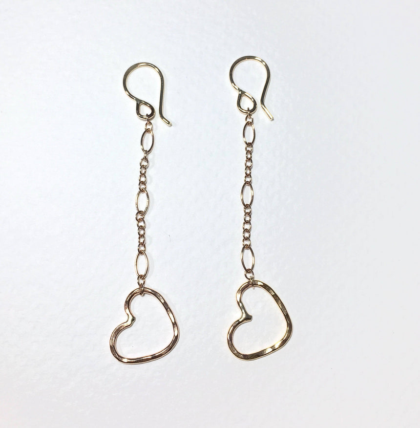 Vintage Heart Chain Earrings Earrings Jennifer Cervelli Jewelry 