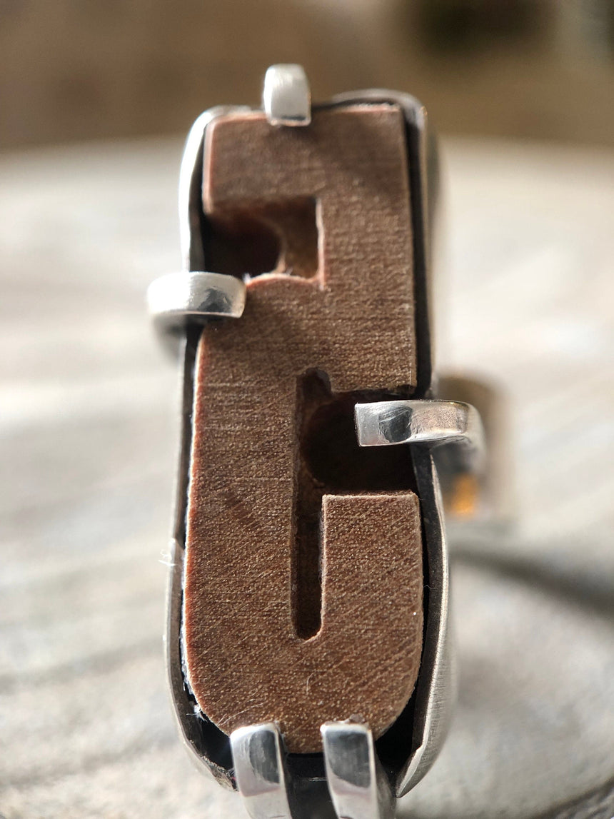 Vintage Letter Press Ring #3 Jewelry Huckleberry Designs 