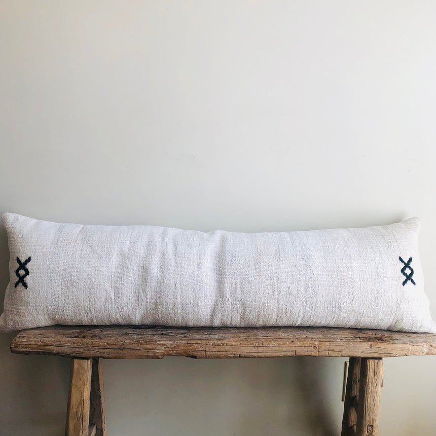 Vintage Kilim Lumbar pillow Home & Garden Centered Inc. Double XX embroidery 