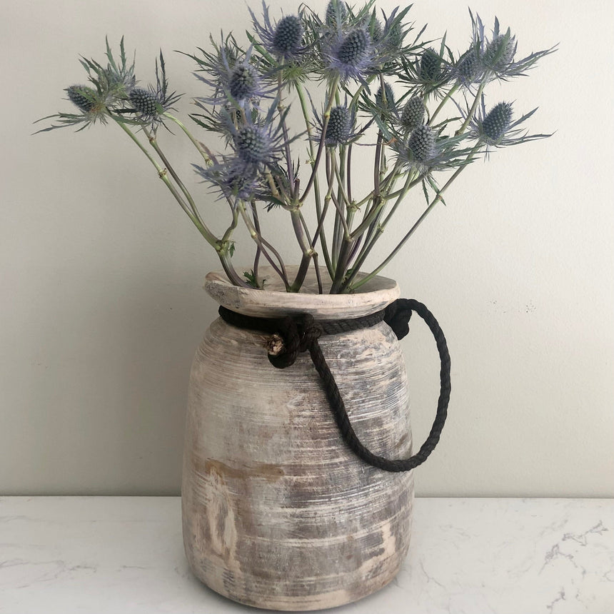 Vintage Raw Wood Vase, Large Home & Garden Centered Inc. 