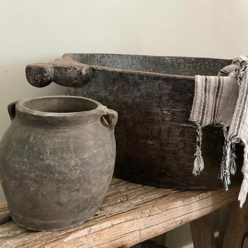 Vintage Handled Bowl- Dark wood Home & Garden Centered Inc. 
