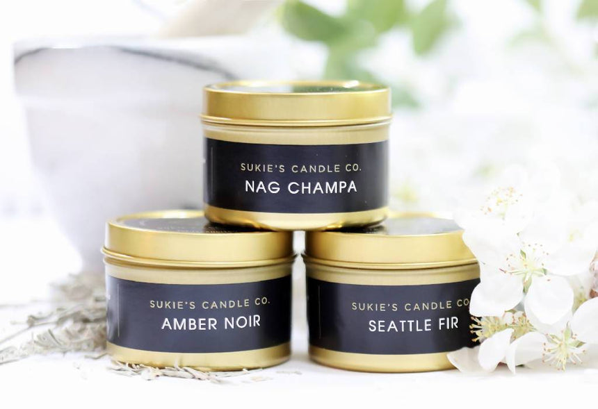 Warm Honey + Musk 100% Pure Soy Travel Size Candle Travel Size Candles Sukie’s Candle Co. 