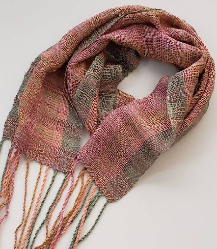 Bamboo Handwoven Scarf - Sweet Winter handmade scarf Iron Springs Weaving Very light weight bamboo scarf 