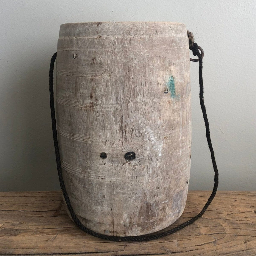 Vintage Wood Bucket w/ Rope Home & Garden Centered Inc. With Rope Handle 7) 7x10 touch of green as shown 
