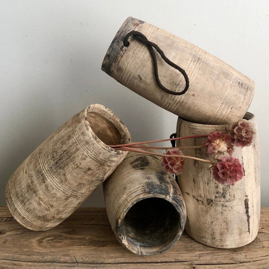 Vintage Raw Wood Vase, Small Home & Garden Centered Inc. 