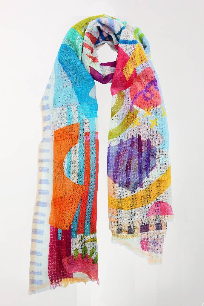 Watercolor Graphic Wrap Wraps Vismaya Orange Pink 
